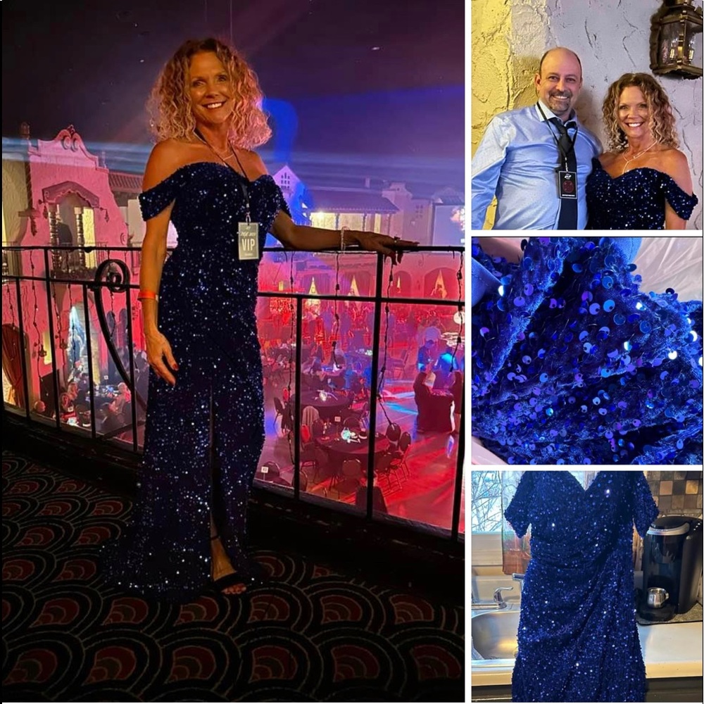 Only wore once. Size 6 like new,  no flaws, has train.